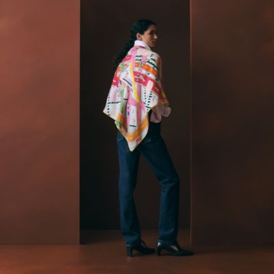 Hermes装飾的なマルチカラーストール マルチカラー - レディス カシミヤショール＆ストール | Hermès